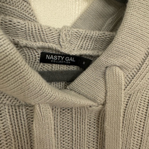 Nasty Gal Wide Ribbed Knitted Hooded Jumper - Picture 5 of 8